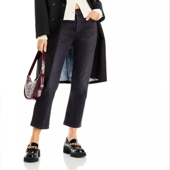 MOTHER Black Straight Leg Jeans - Picture 4 of 12